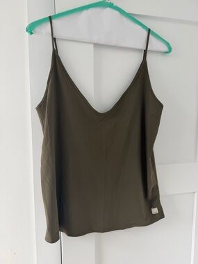 Vuori Villa Cami Olive Spaghetti-Strap V-Neck Camisole